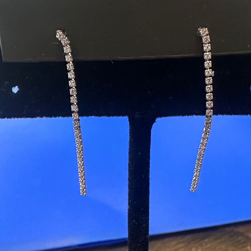 MEXICANA Silver Sparkling Drop Earrings